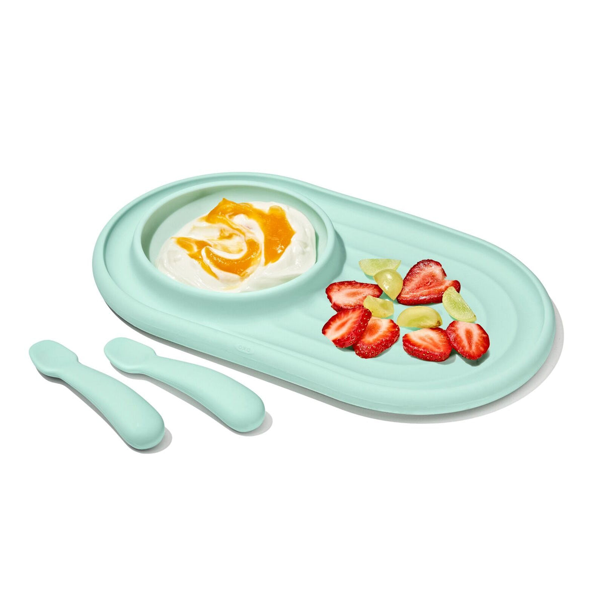 textured-suction-plate-and-spoons-set-3-piece-z5 tot_61177400_developmental-plate-2-spoon-set-opal_apdp_00_main.jpeg